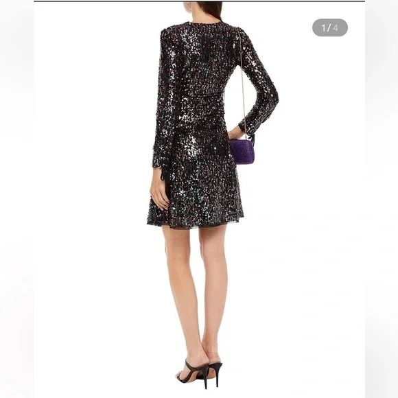 New Antik Batik Lazer Lace-up Sequin Tulle Mini Dress 🪩 SZ 6 NWT! - Picture 3 of 16